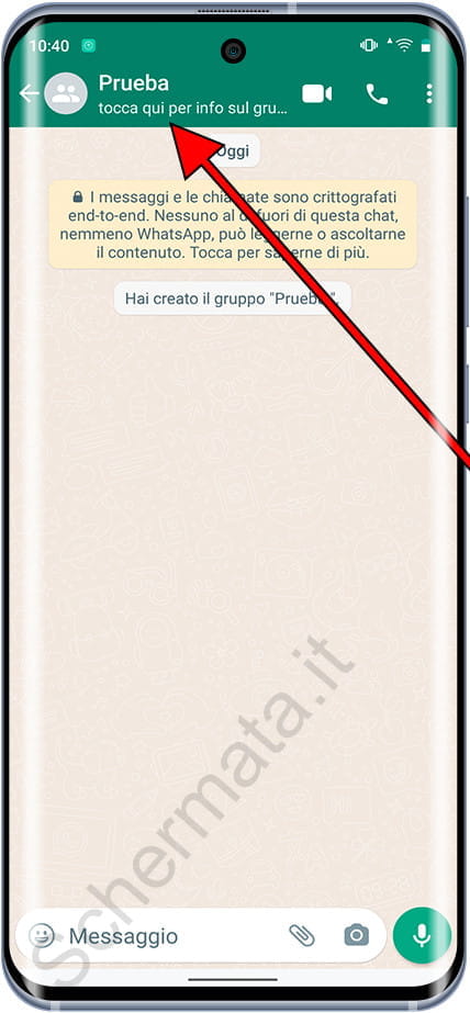 Visualizza le informazioni del gruppo WhatsApp