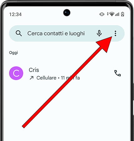 Opzioni del telefono Android