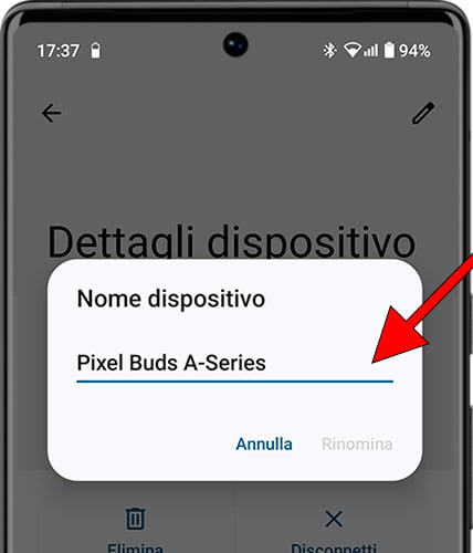 Cambia il nome del dispositivo Bluetooth su Android