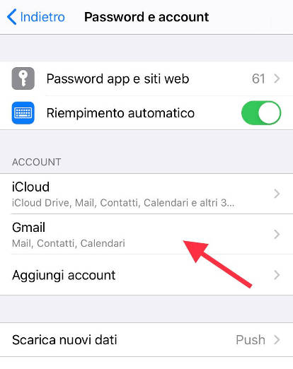 Come eliminare l'account Google su Apple iPhone 4 CDMA 1