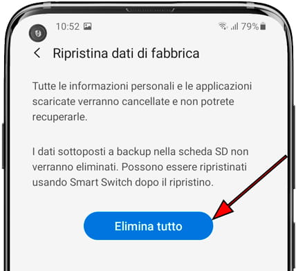 Elimina tutto