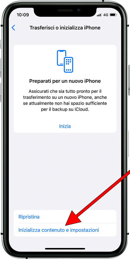Ripristina menu iOS