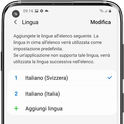 Elenco delle lingue Samsung