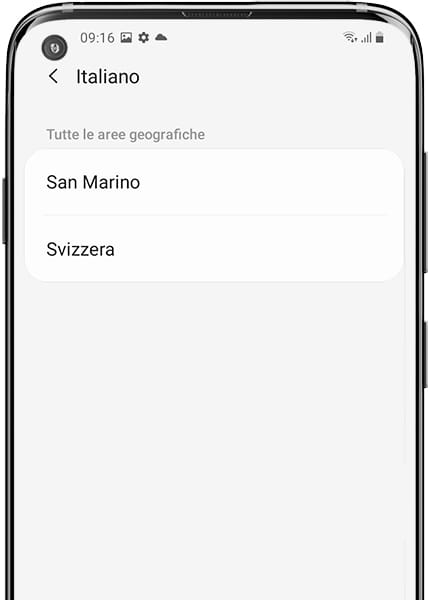 Lingue della regione Samsung