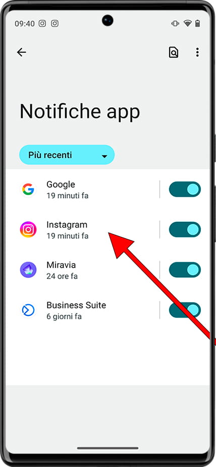 Notifiche delle applicazioni Android