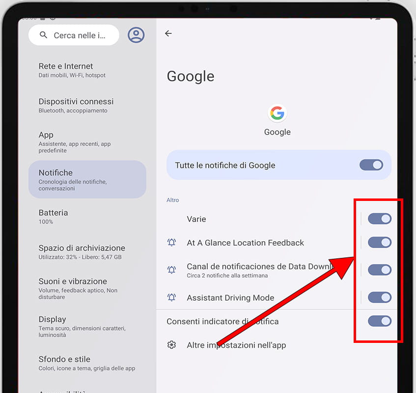 Gestisci le notifiche delle app Android