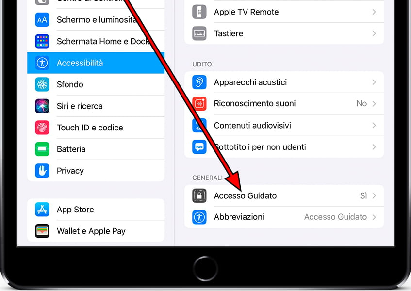 Impostazioni di accessibilità iOS