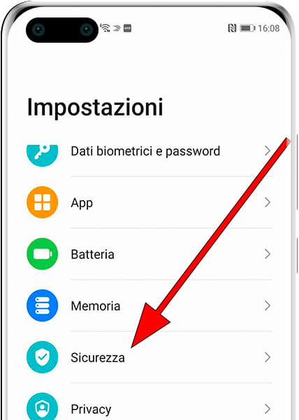 Impostazioni di sicurezza Android
