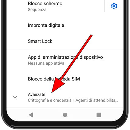 Menu avanzato Android