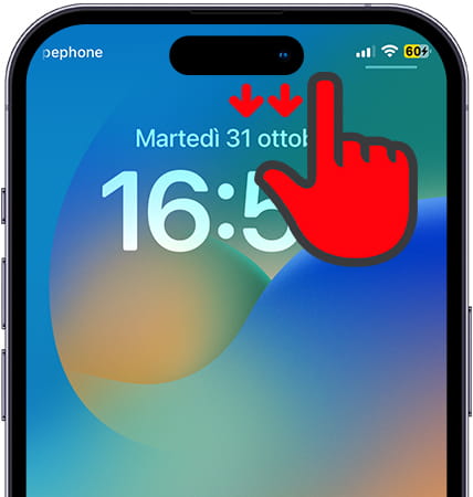 Apri il Centro di Controllo su Apple iPhone 14 Plus