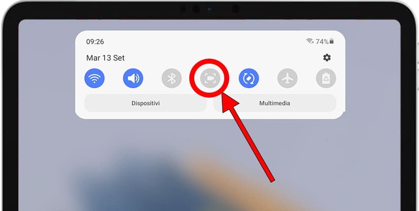 Icona dello schermo di registrazione Galaxy Tab S3 9.7
