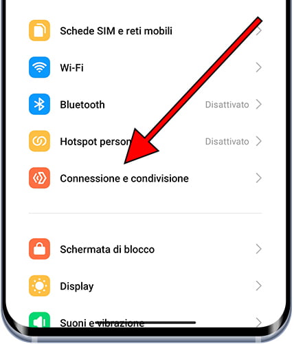 Impostazioni / Connessione e condivisione su Xiaomi