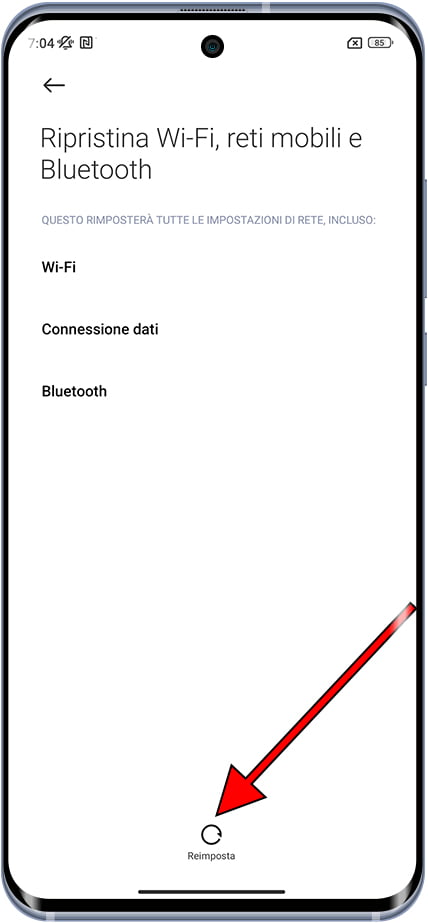 Recupera le impostazioni di rete su Xiaomi