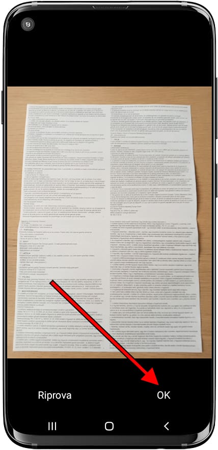 Rivedere il documento scansionato