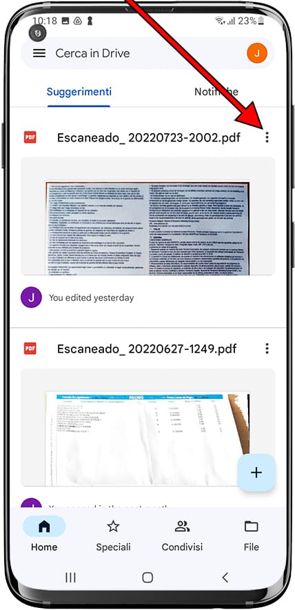 Opzioni di scansione del documento