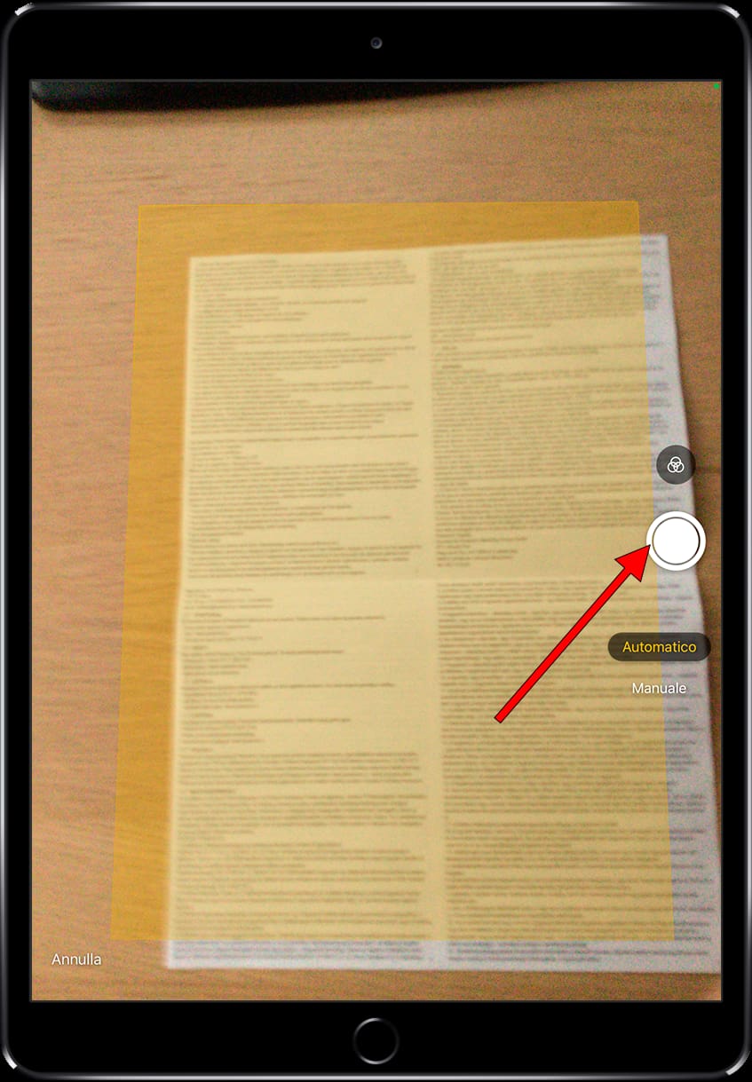 Scansione della fotocamera per documenti