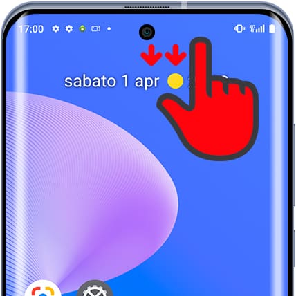 Apri il pannello rapido di Android