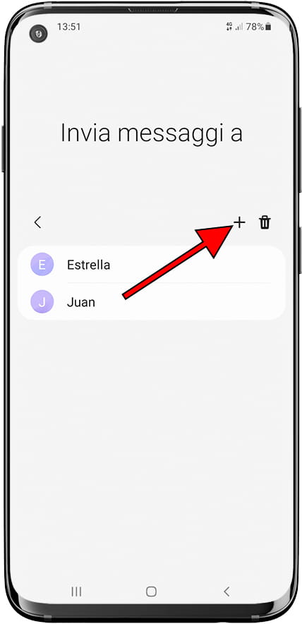 Aggiungi altri destinatari di emergenza Samsung
