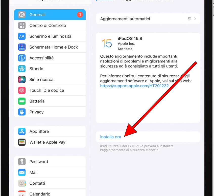 Aggiornare ora iPhone