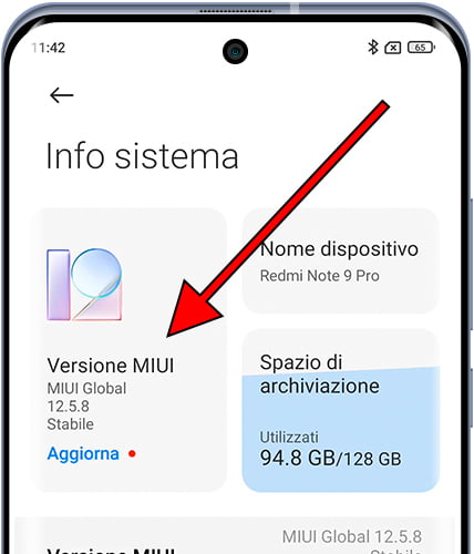 Versione di MIUI Xiaomi