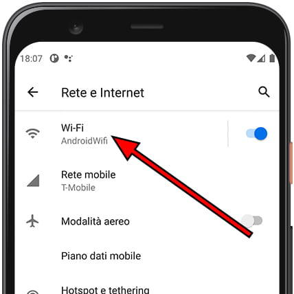 Configurazione Wi-Fi